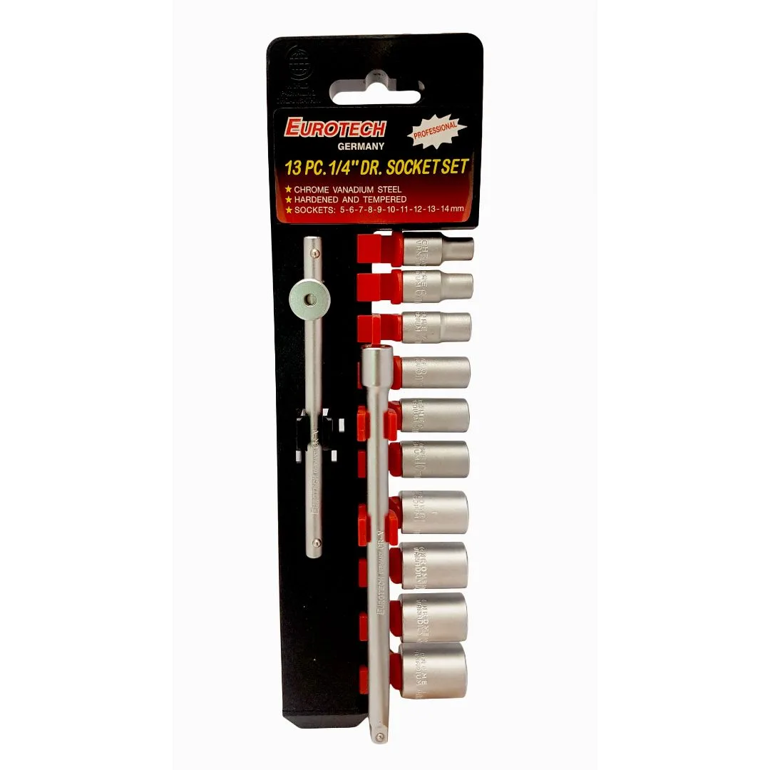 Tubos y extensiones 1/4″ – 13 pcs.