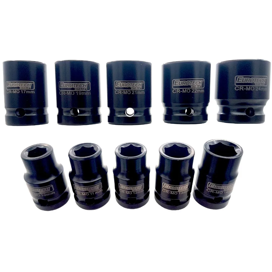 Tubos impacto cortos – 10 a 24 mm. – 10 pcs.