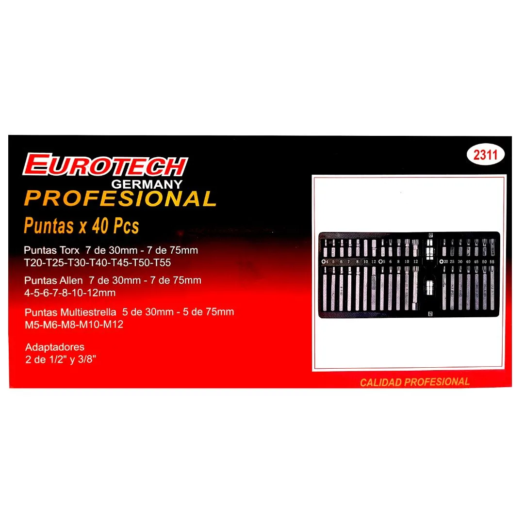 Puntas Allen Torx Estriadas – de Molibdeno – 40 pcs. - imagen 2