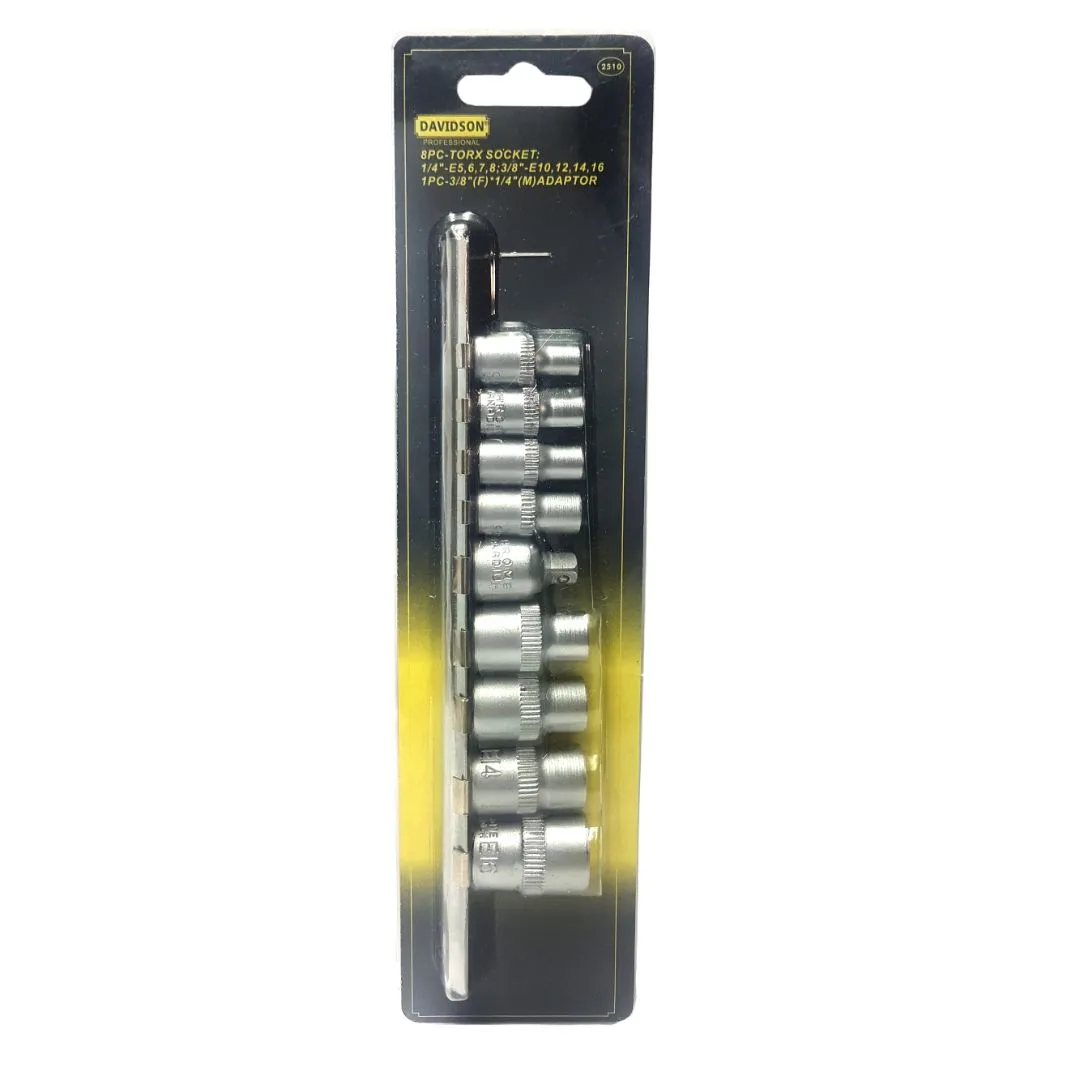 Tubos Torx E5-E16 | Enc. 1/4″ 3/8″ + Adaptador