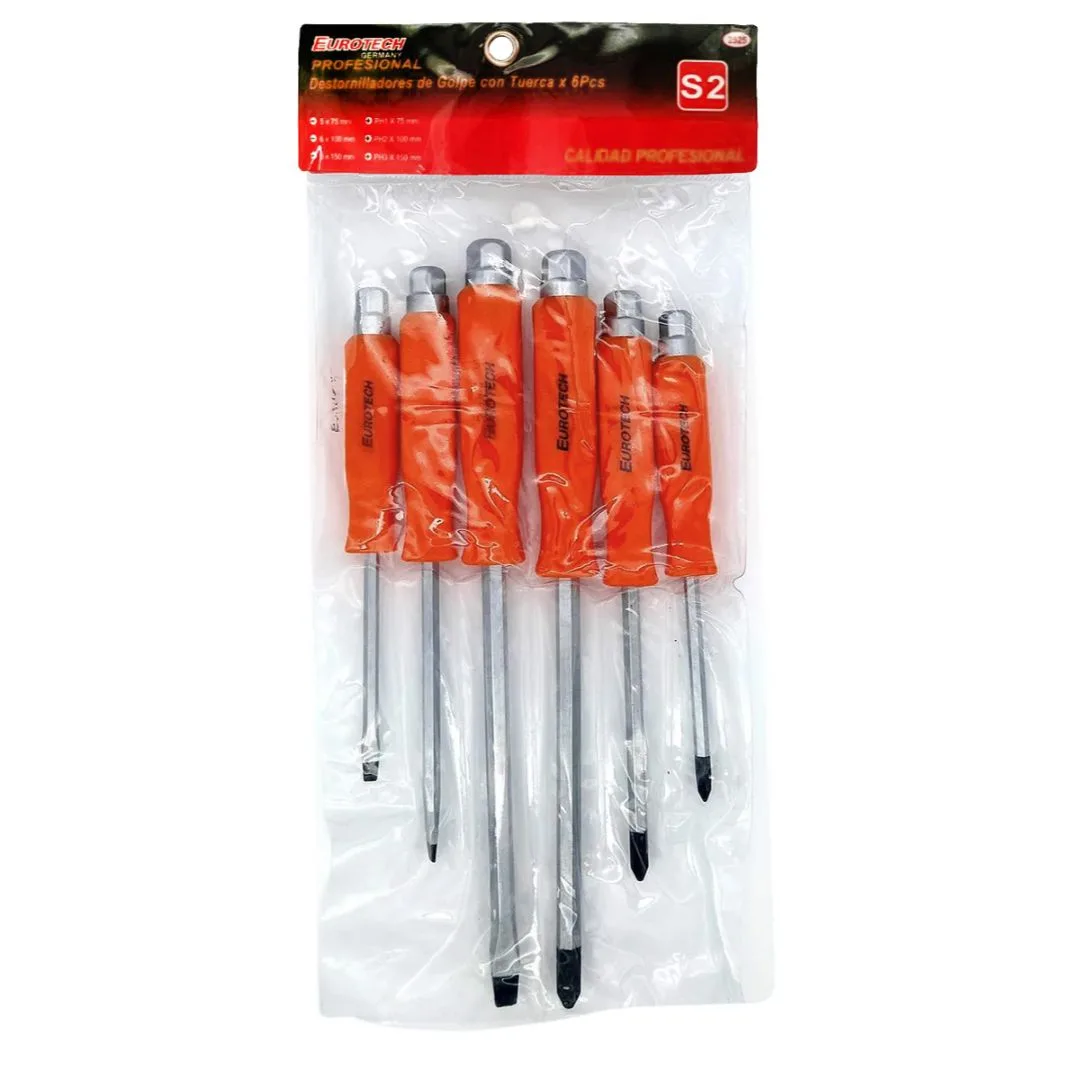 Destornilladores golpe c/ tuerca x6 pcs. - imagen 2