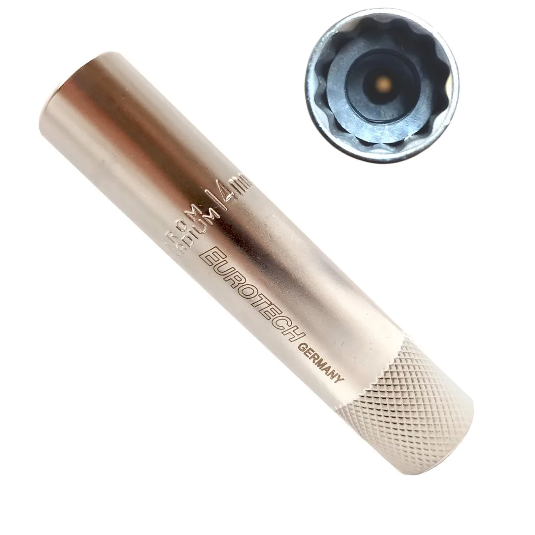 Dado Sacabujía largo (9 cms) – 14 mm – Enc 3/8″