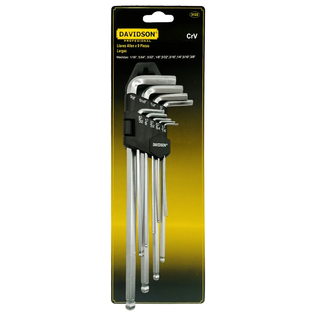 Llaves Allen SAE (pulgadas) – 9 pcs.