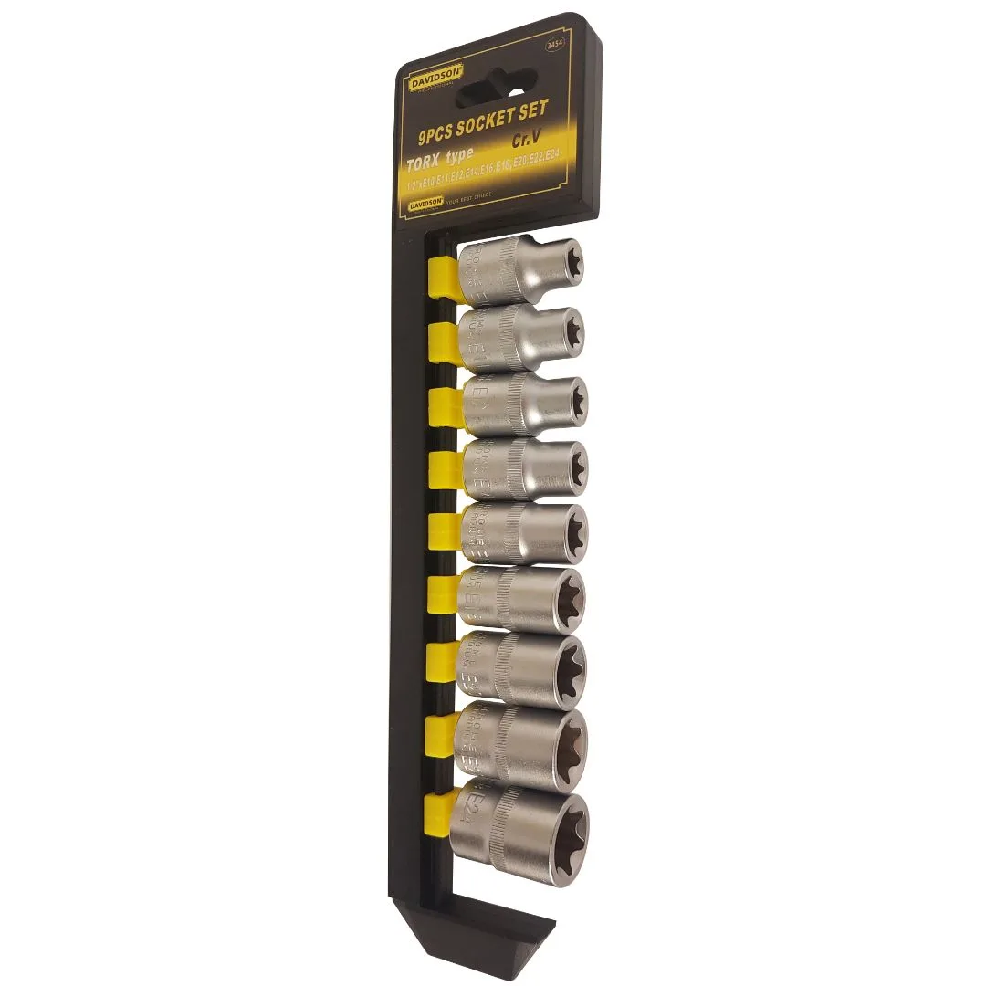 Tubos Torx hembra – encastre 1/2″ – 9 pcs.