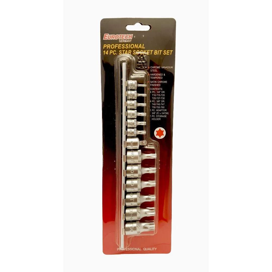 Puntas Torx – Encastre 1/4″ 3/8″ – 14 pcs. - imagen 2