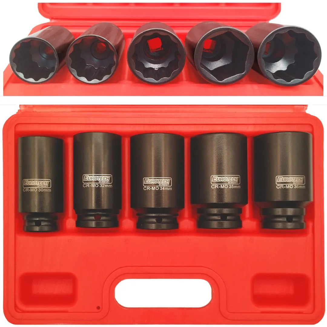 Tubos largos estriados – punta eje – 5 pcs.