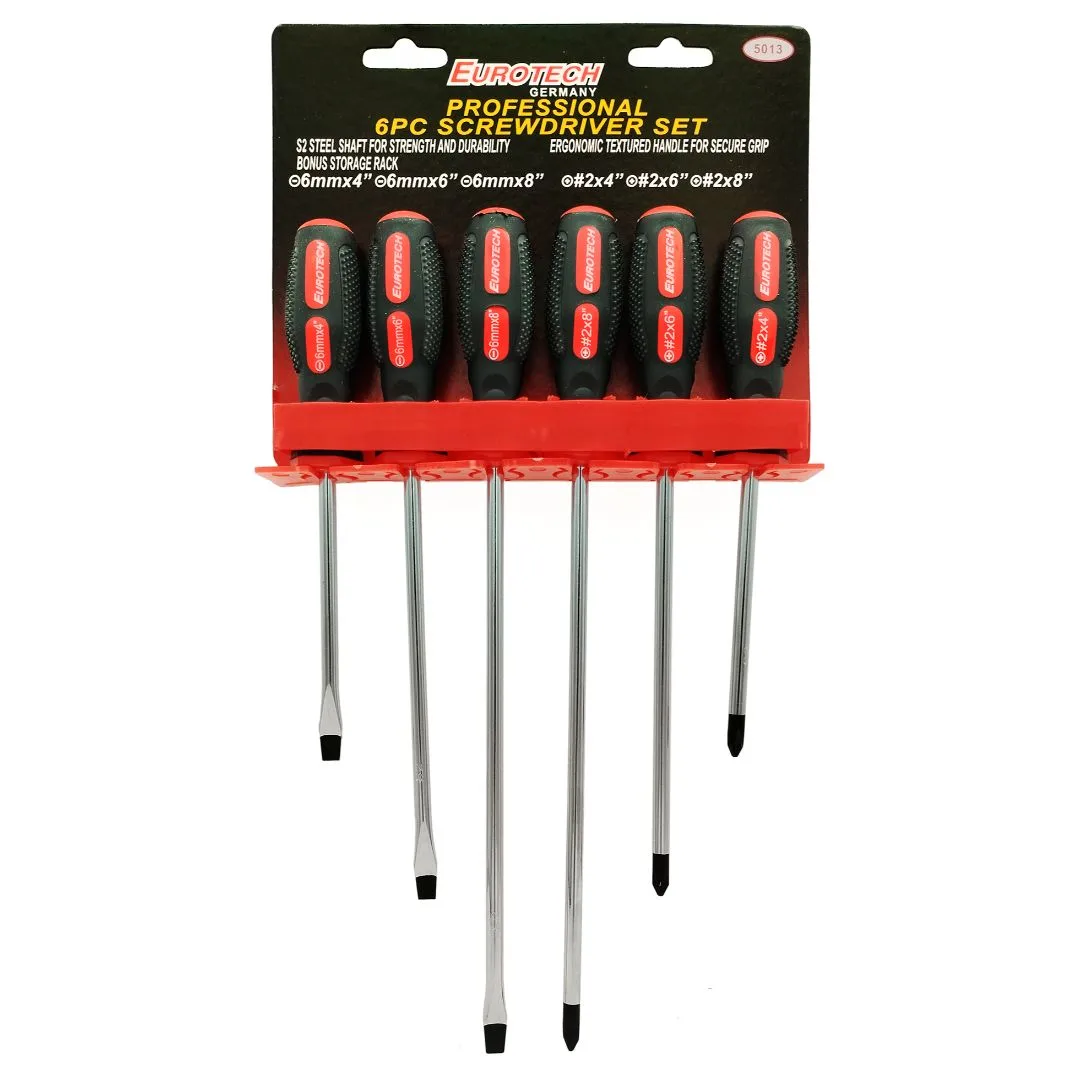 Destornilladores planos y phillips / mango goma / punta imán – 6 pcs. - imagen 2