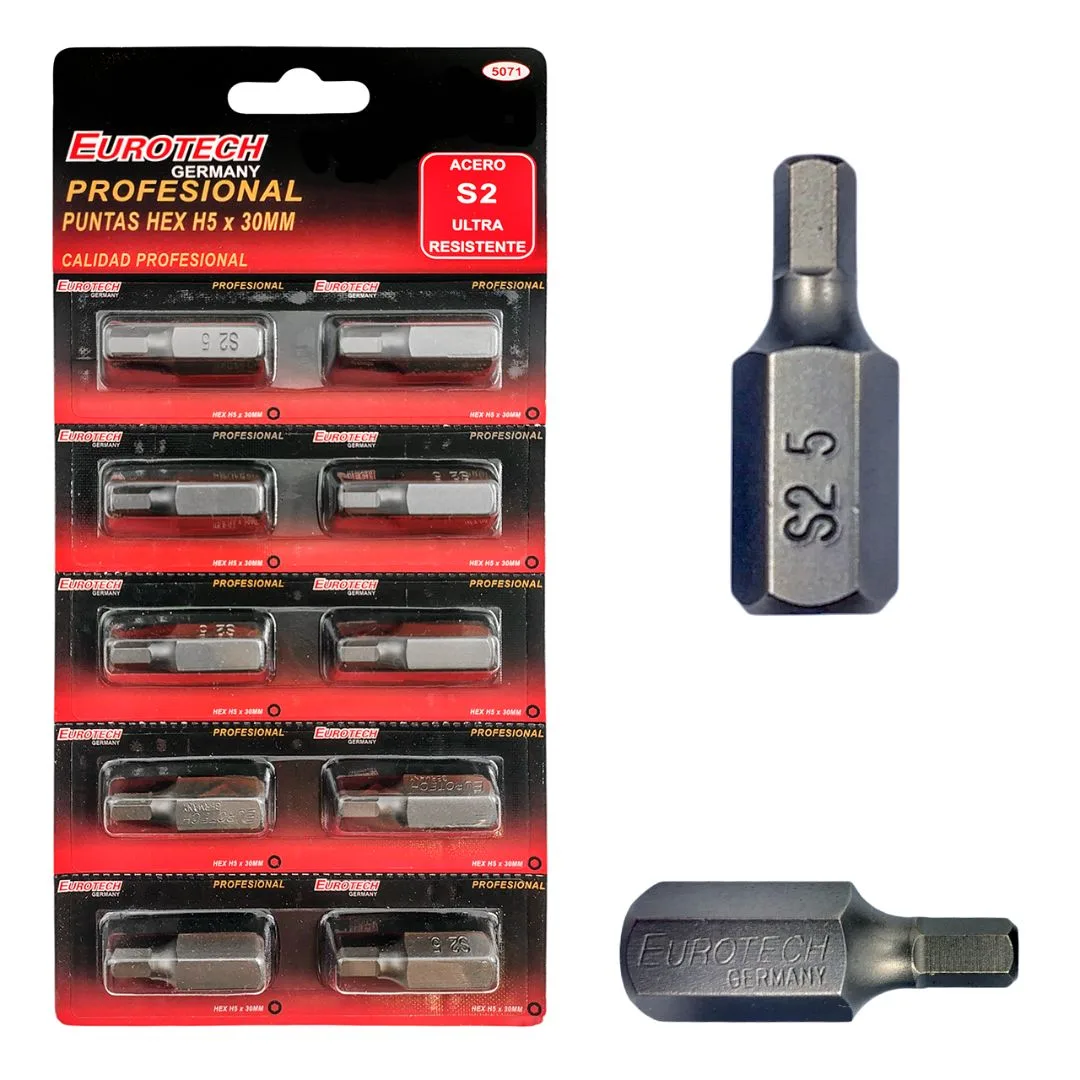 Puntas cortas Allen – 6 mm – Blister x10 u.