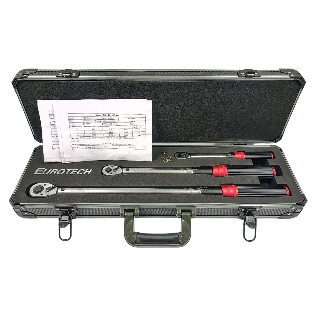 Juego 3 Torquímetros – 1/2″ 3/8″ 1/4″ – Certificados