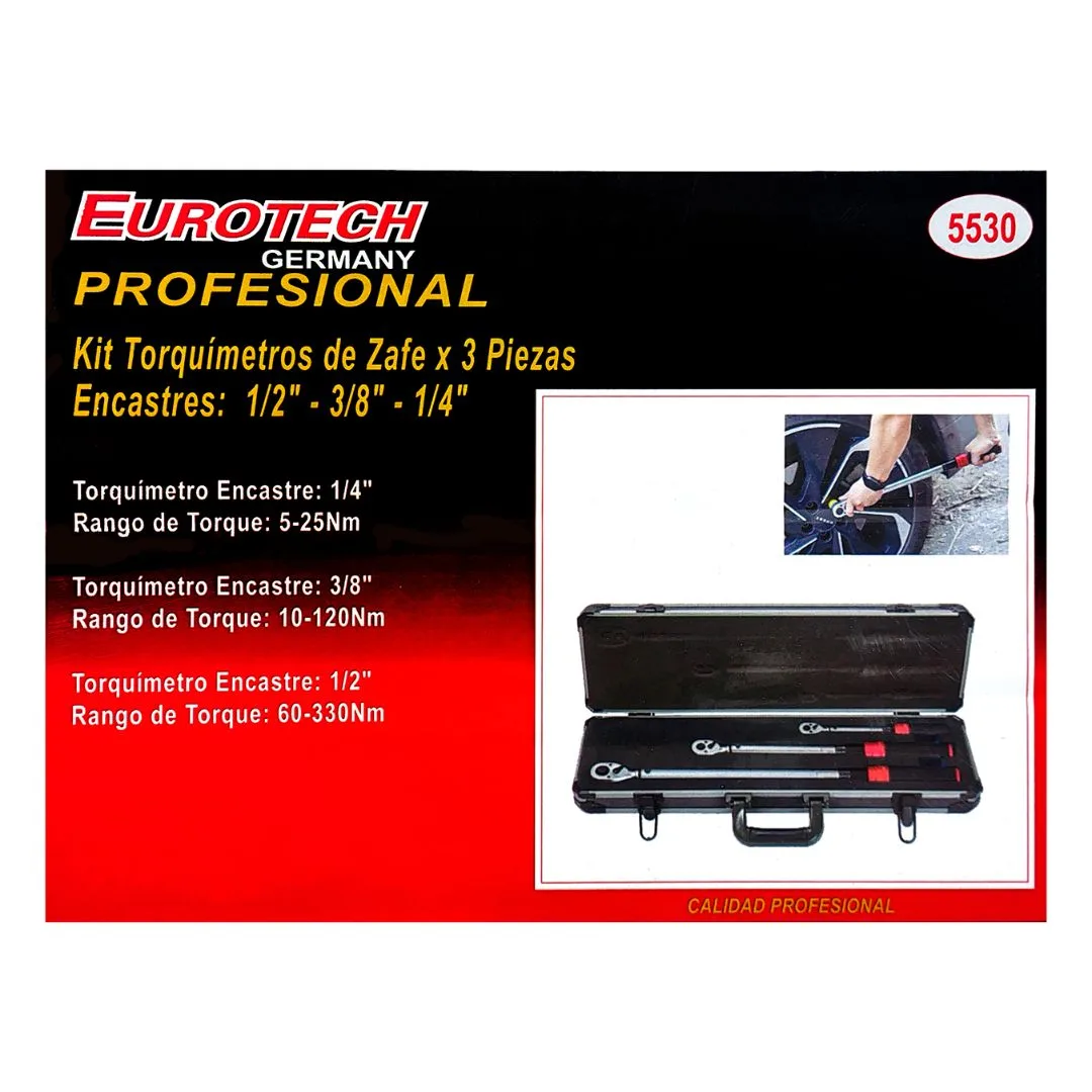 Juego 3 Torquímetros – 1/2″ 3/8″ 1/4″ – Certificados - imagen 7