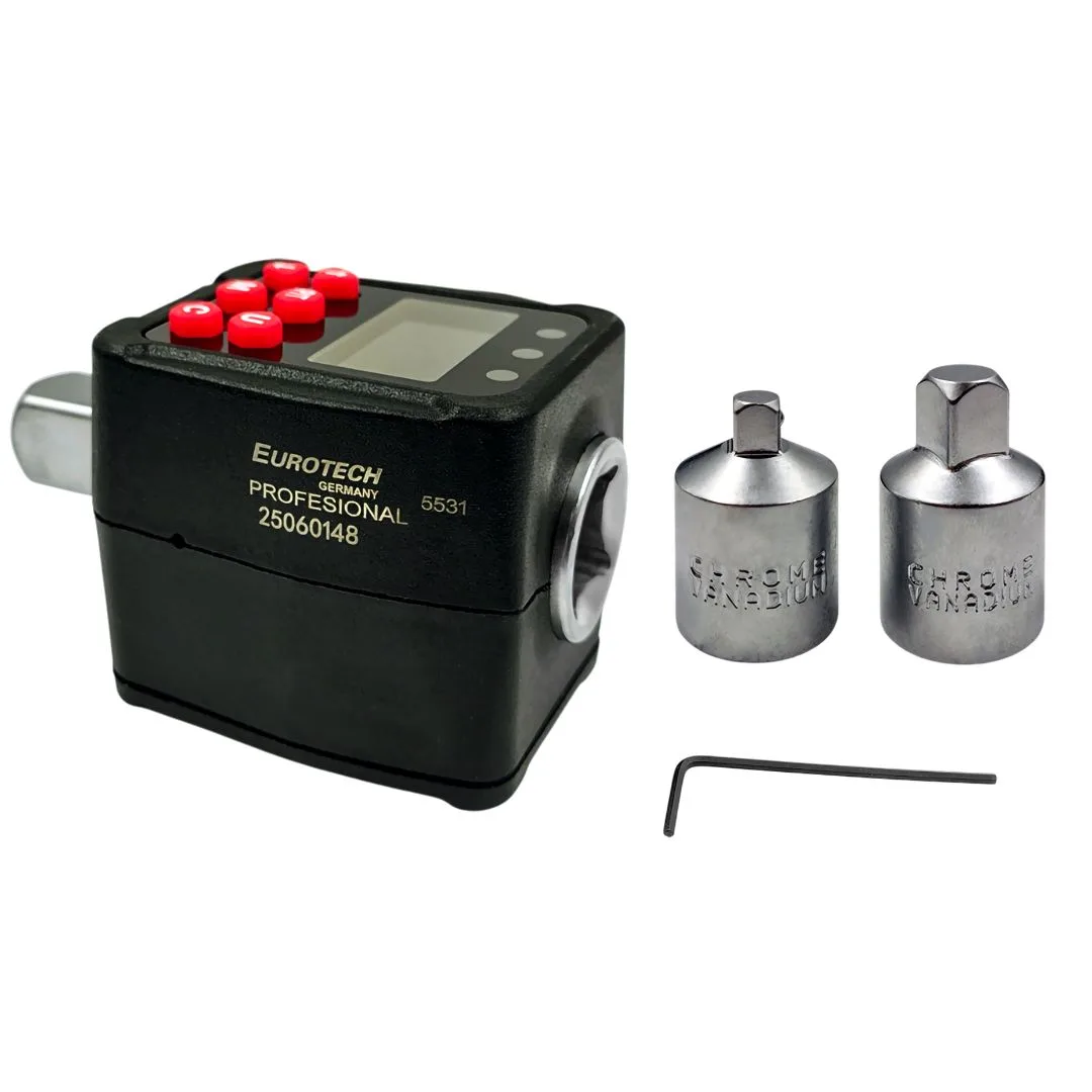 Torquímetro digital 200 Nm | Enc. 1/2″ + adaptadores 3/8″ 1/4″ - imagen 3
