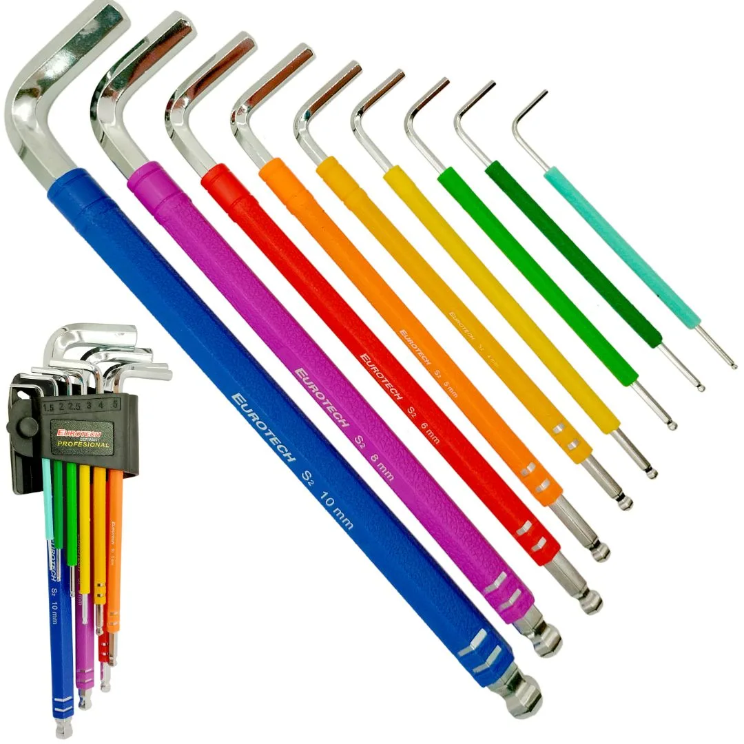 Llaves Allen en Acero S2 – 1.5 a 10 mm – 9 pcs.