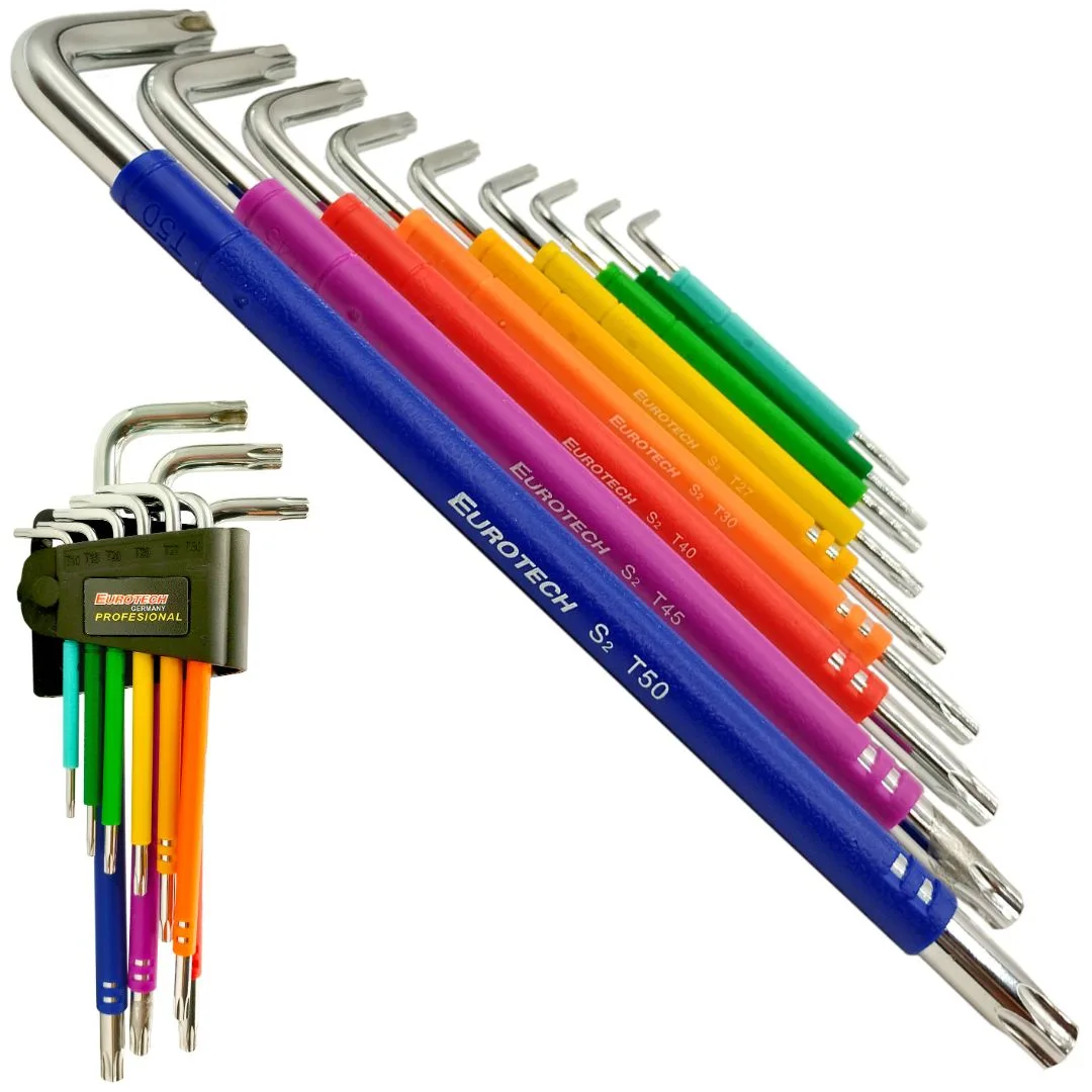 Llaves Torx en Acero S2 – T10 a T50 – 9 pcs.
