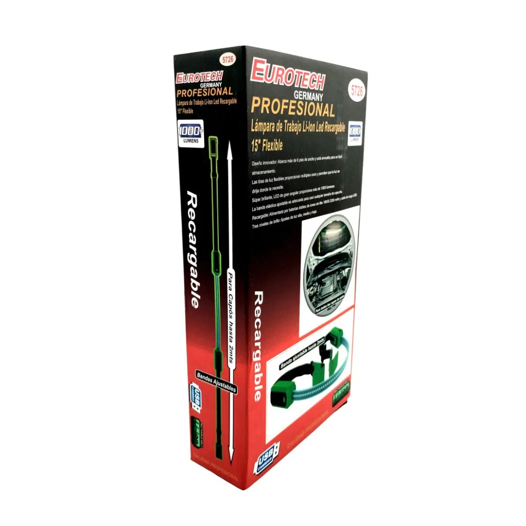 Lámpara de trabajo Flexible – LED recargable – 15″ - imagen 6