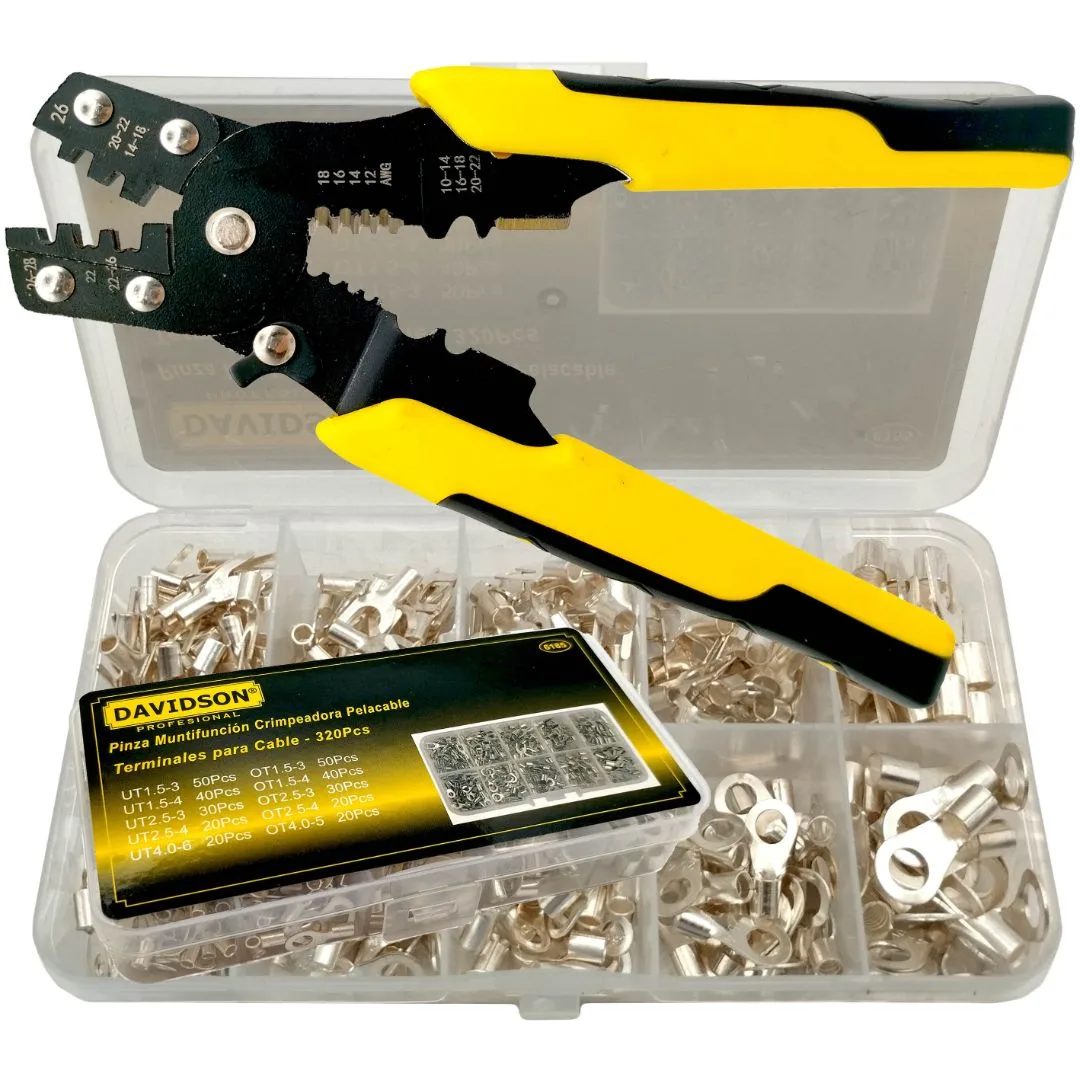 Pinza crimpeadora pela cables + 320 terminales