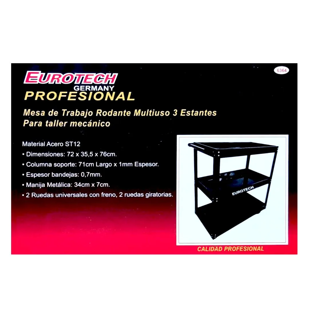 Mesa carro para taller – 3 estantes - imagen 5