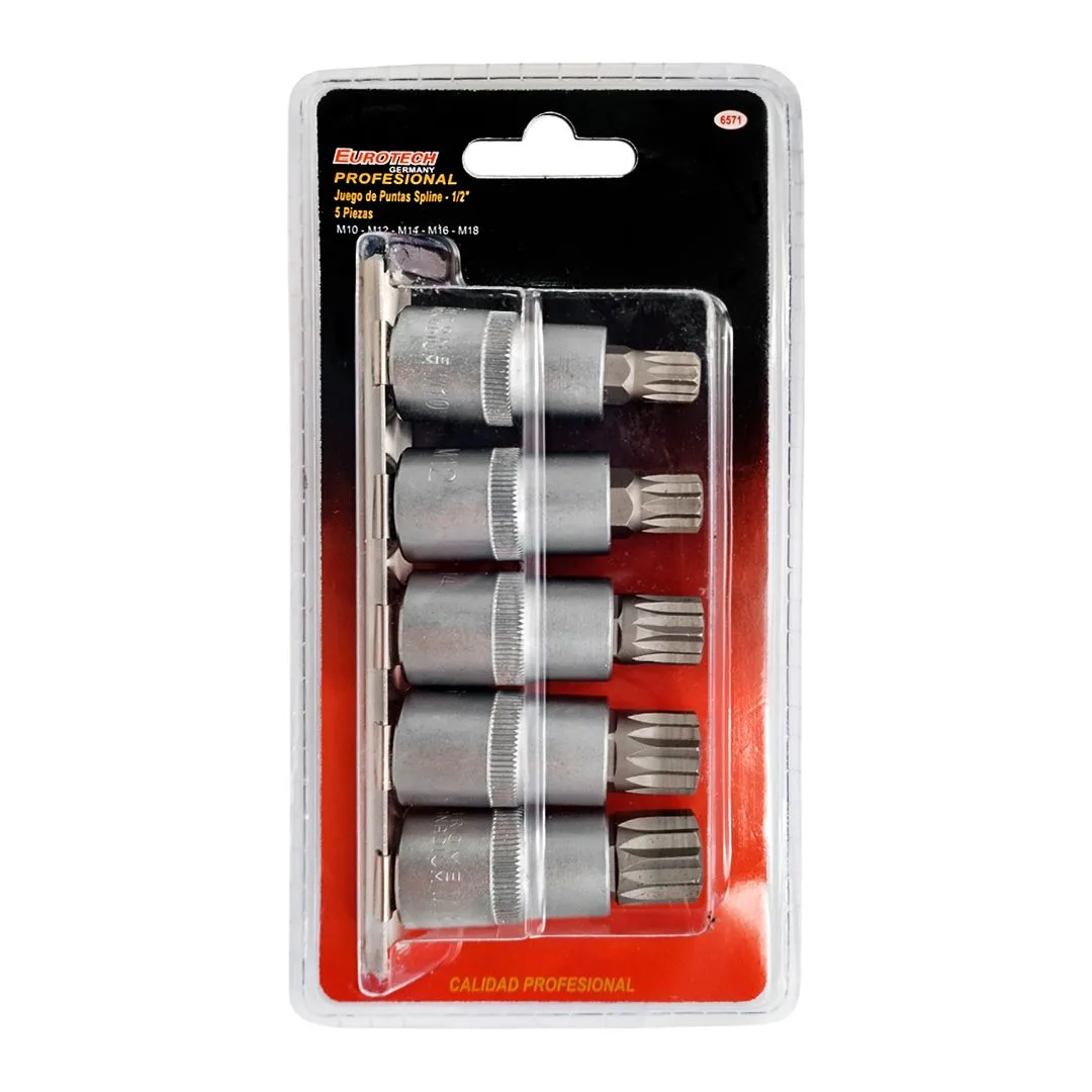 Puntas Multiestría cortas con guía – M10 a M18 – 5 pcs. - imagen 3