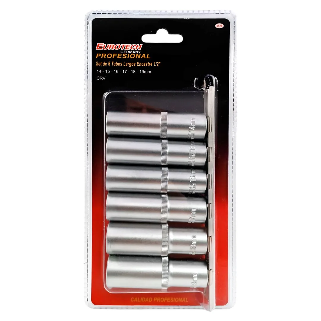 Tubos largos 1/2″ – 14 a 19 mm – 6 pcs.