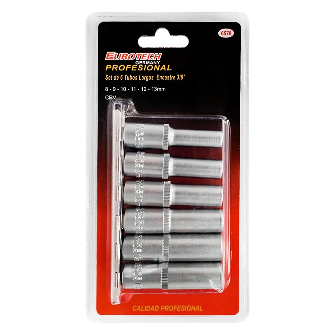 Tubos largos 3/8″ – 8 a 13 mm – 6 pcs.