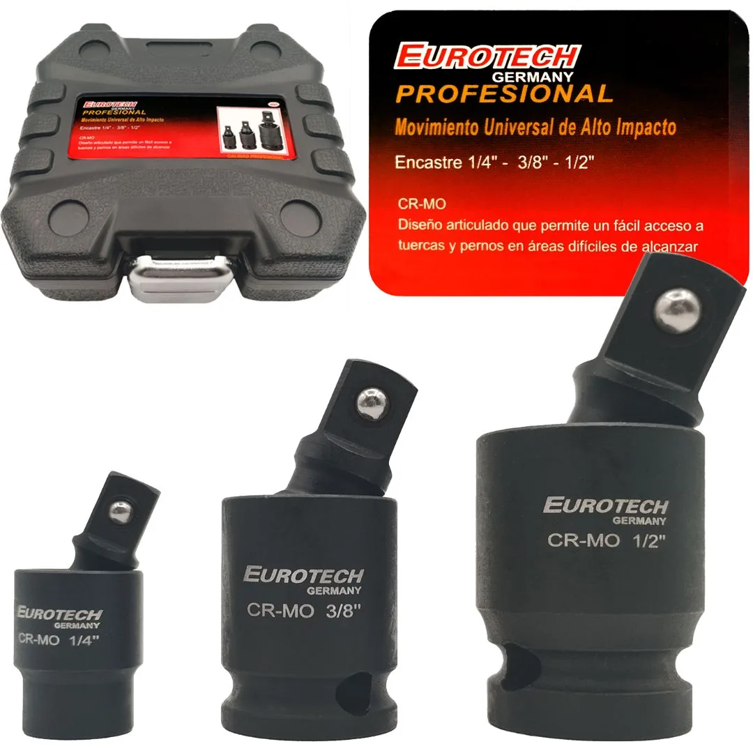Movimiento universal de impacto – kit 1/4″ 3/8″ 1/2″