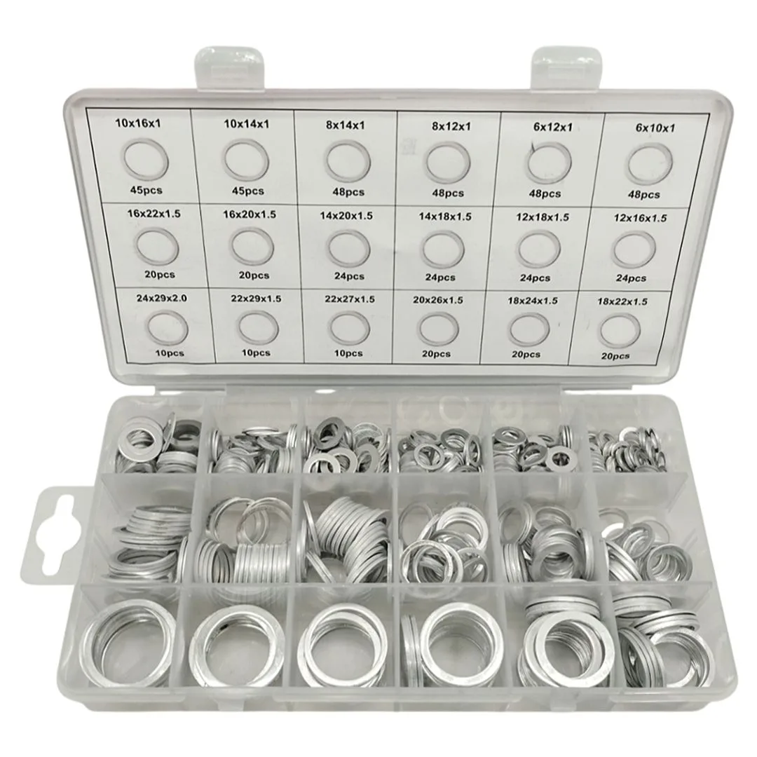 Surtido arandelas planas aluminio – 508 pcs.