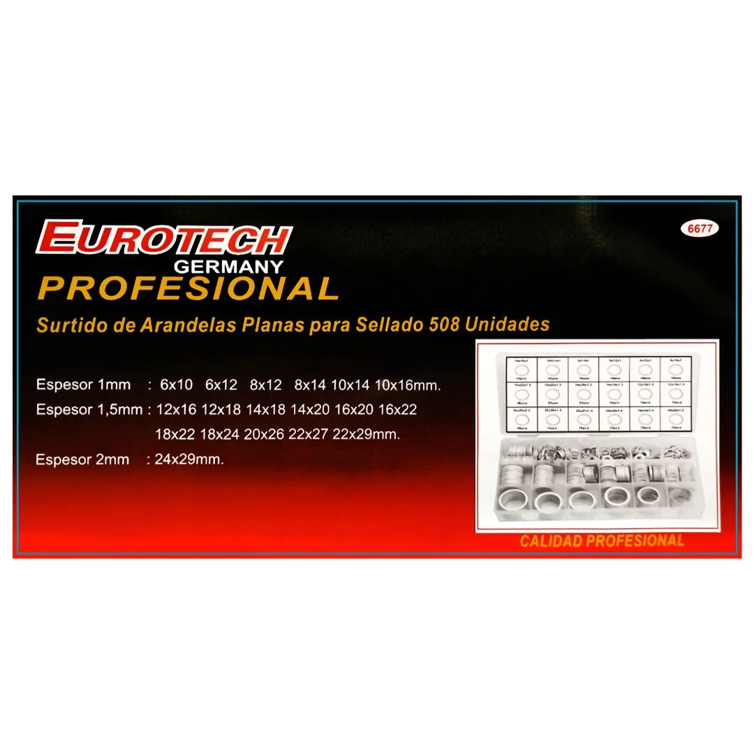 Surtido arandelas planas aluminio – 508 pcs. - imagen 3