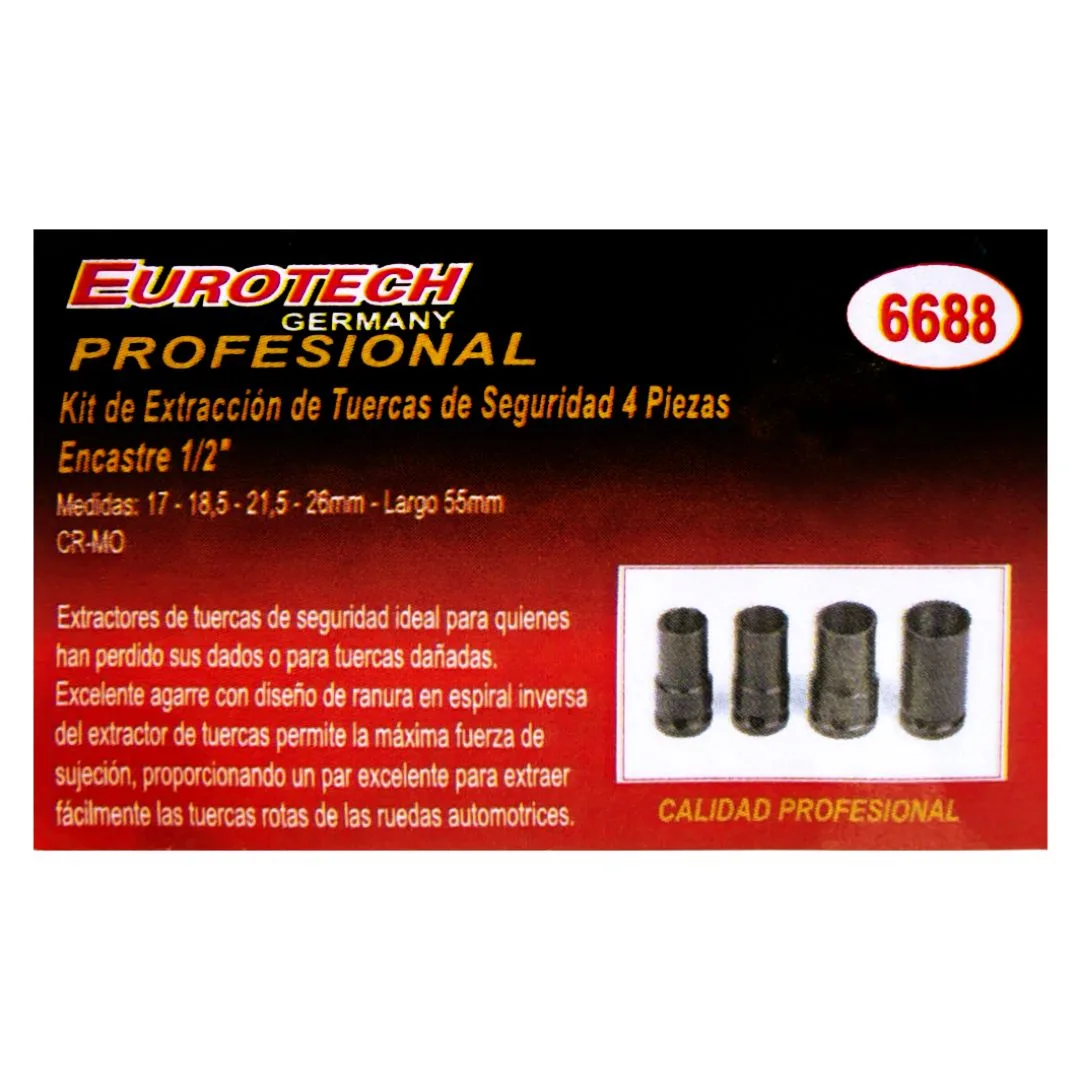 Tubos extracción tuercas de seguridad x4 pzs. – Encastre 1/2″ - imagen 5