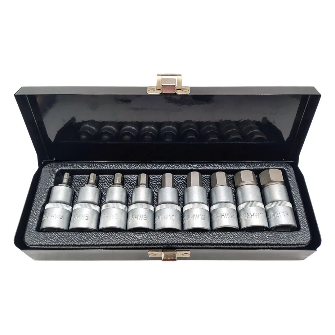 Puntas Allen con dado / enc. 1/2″ x9 pzs. – 4 a 19 mm