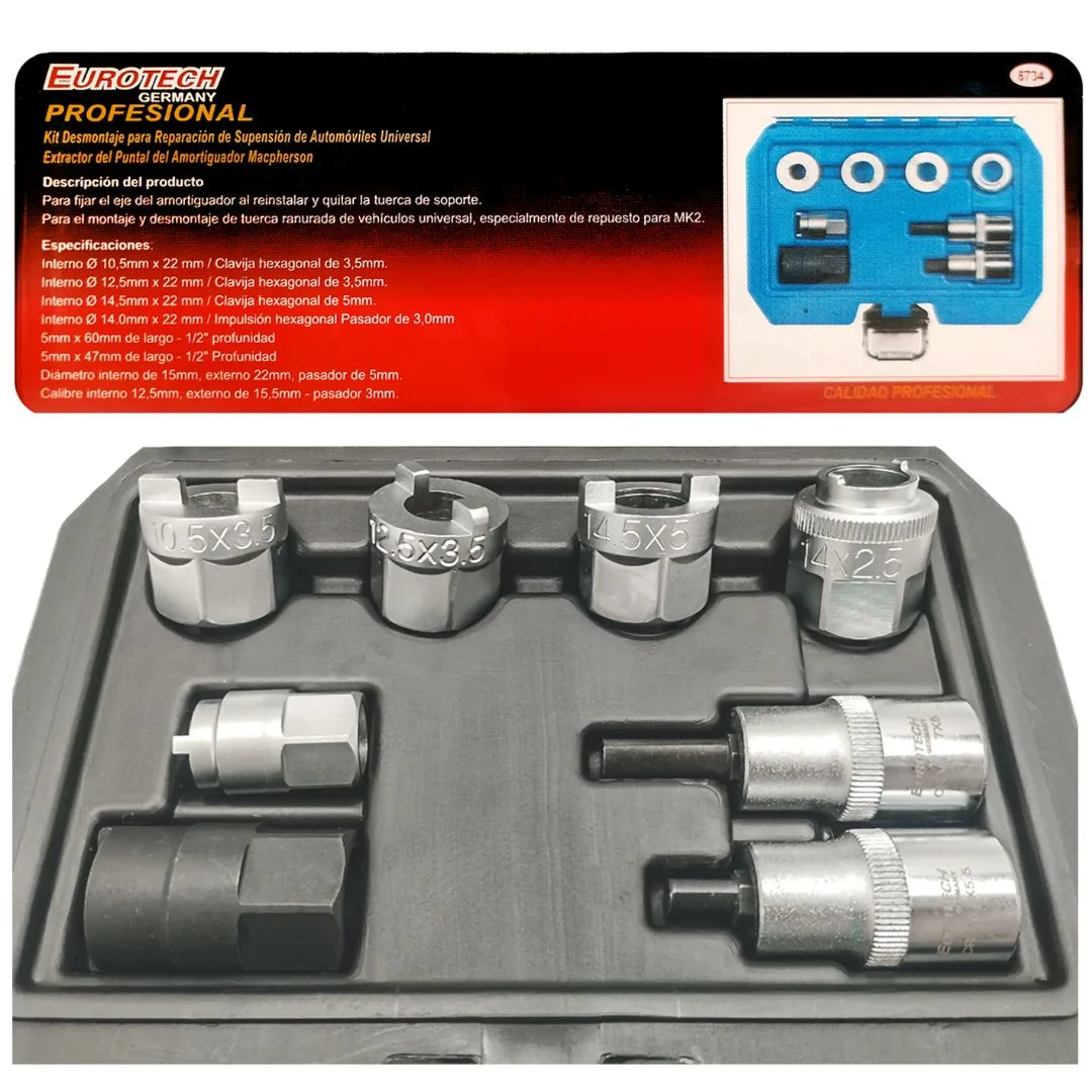 Desmontaje suspensión amortiguador – kit 8 pcs.