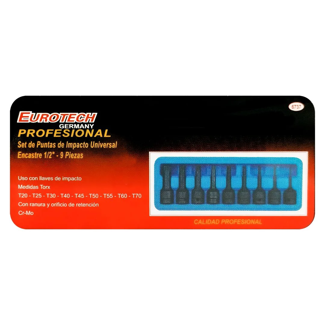 9 puntas impacto Torx 5-19 mm – Tubo Enc. 1/2″ - imagen 5