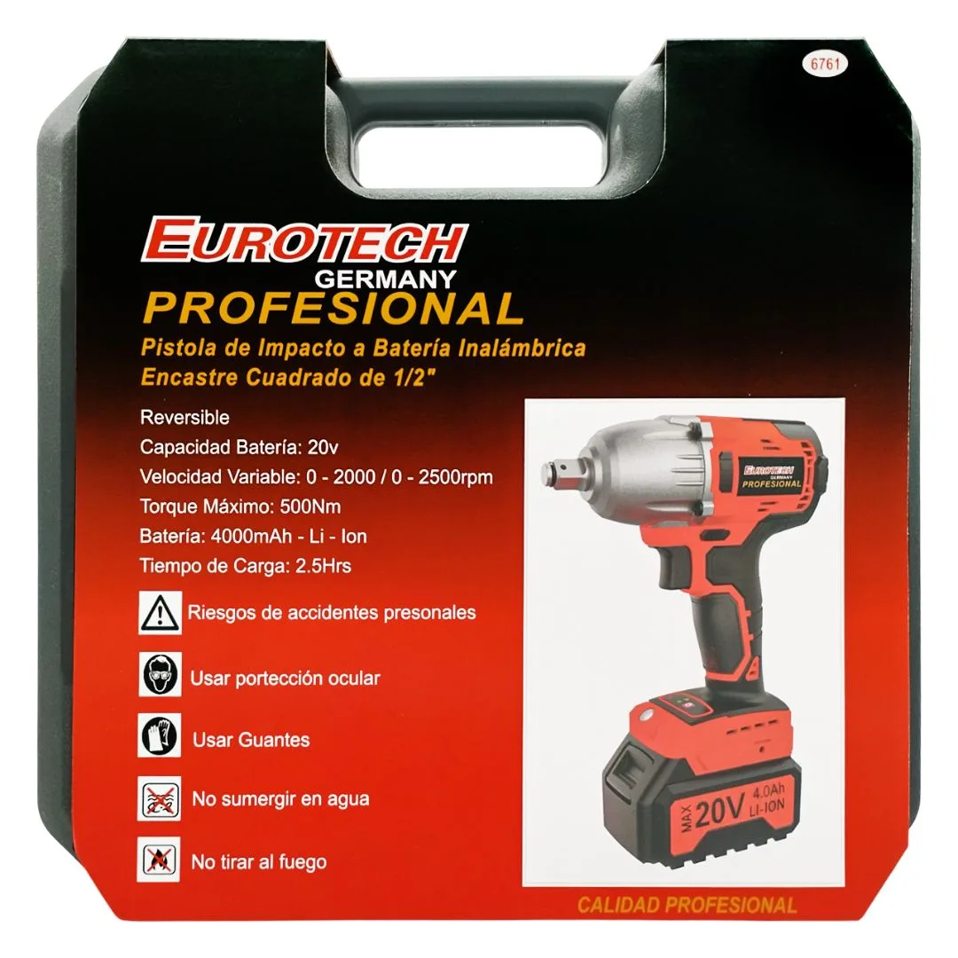 Pistola de impacto a batería – Torque 500 Nm – Enc. 1/2″ - imagen 7