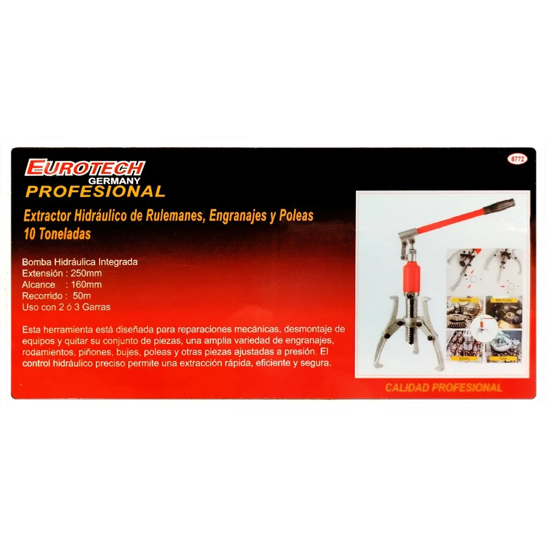 Extractor hidráulico rulemanes / engranajes / poleas – 10 ton. - imagen 5