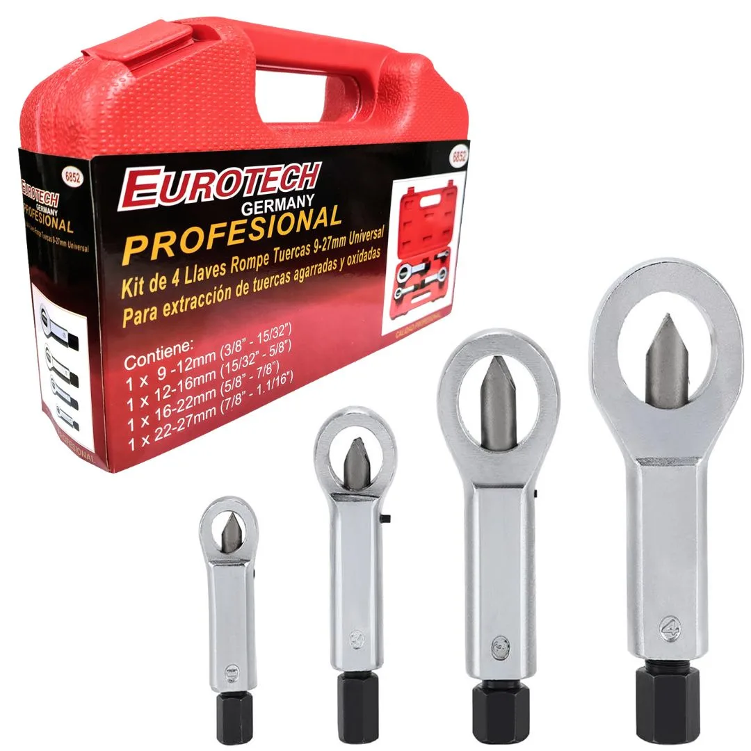 Kit llaves rompe tuercas 9 a 27 mm – 4 pzs.