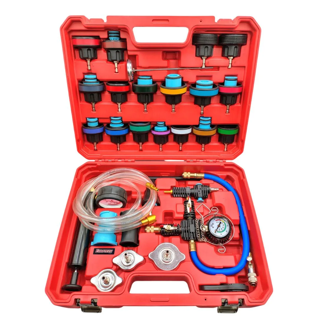 Medidor de presión y fugas radiador – 28 pzs.