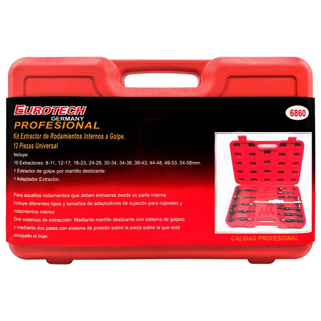 Kit extractor rodamientos internos golpe – 8 a 58 mm – 12 pzs. - imagen 4
