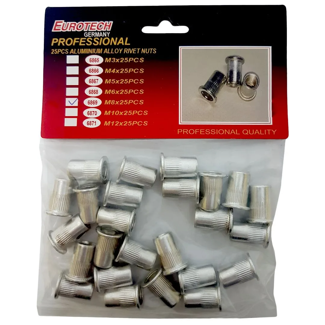 Remaches Roscados aluminio x 25 pcs. | M8
