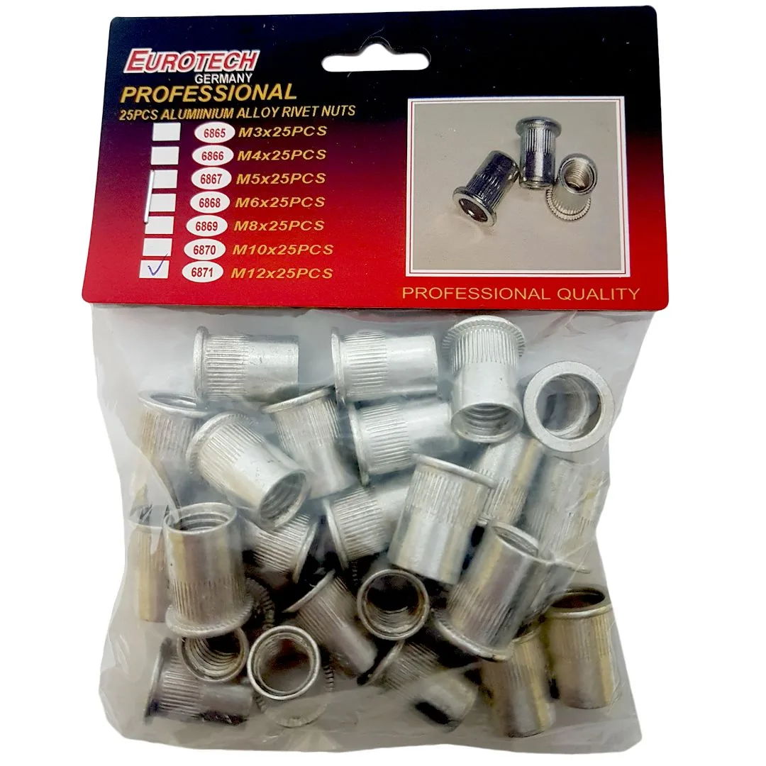 Remaches Roscados aluminio x 25 pcs. | M12