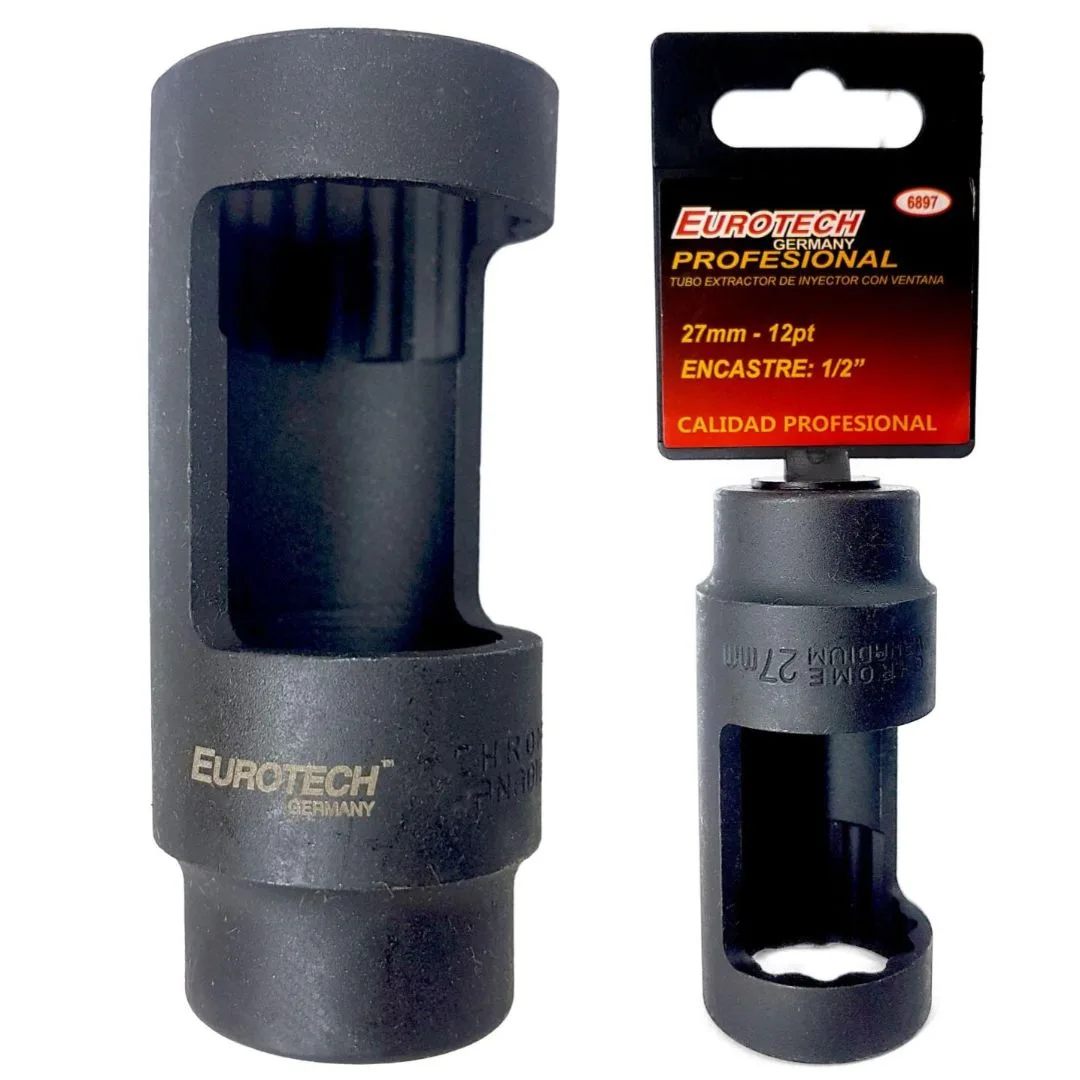 Tubo largo extractor de inyectores – estriado – 27 mm.