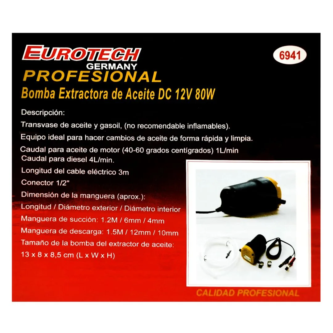 Bomba extractora cambio de aceite – DC 12v / 80W - imagen 6