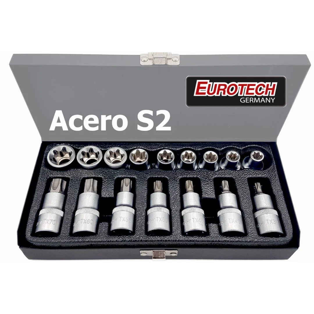 Puntas y Tubos 1/2″ – Torx – 16 pcs.