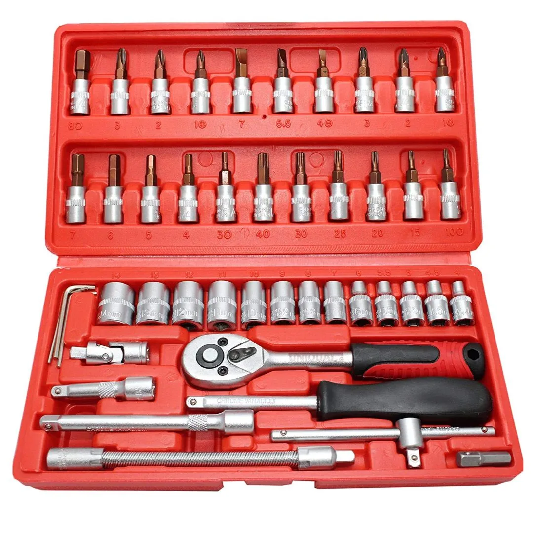 Puntas y tubos allen (hex) 1/4″ y accesorios – 46 pcs.